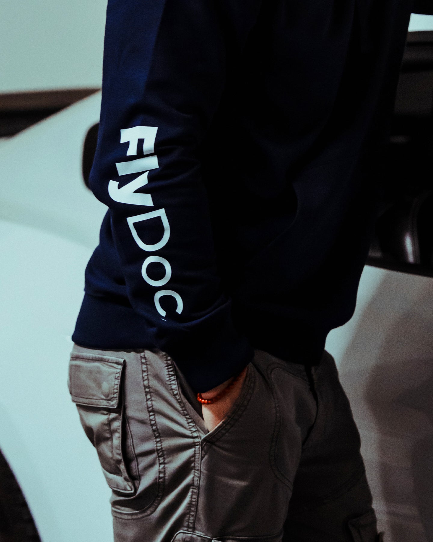 FlyDoc mikina modrá