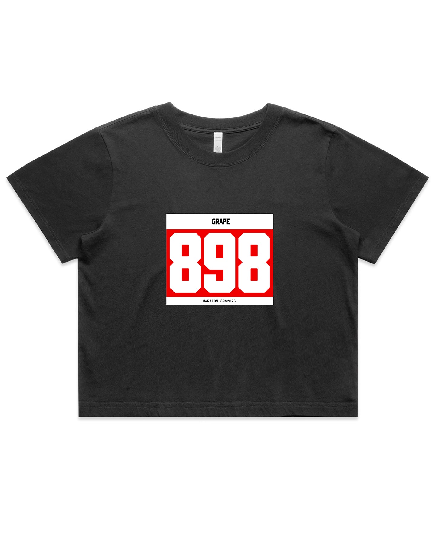 GRAPE 25 CROP TOP 2 Faded Black